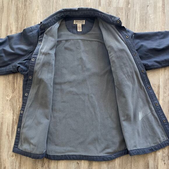 Duluth Trading Co Men Gray Fleece-Lined Barn Coat Jacket Snap Button Size Medium - Picture 4 of 10